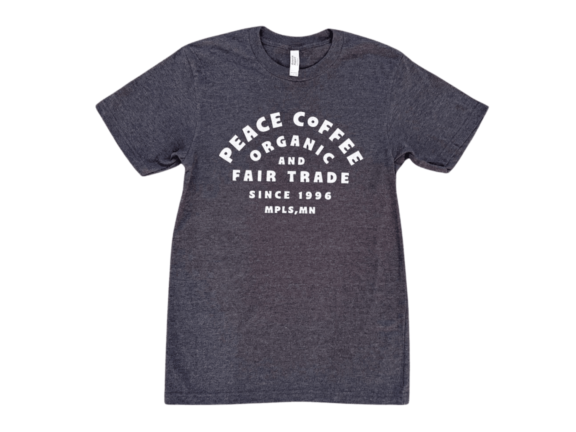 Peace Heather Charcoal Tee - Peace Coffee